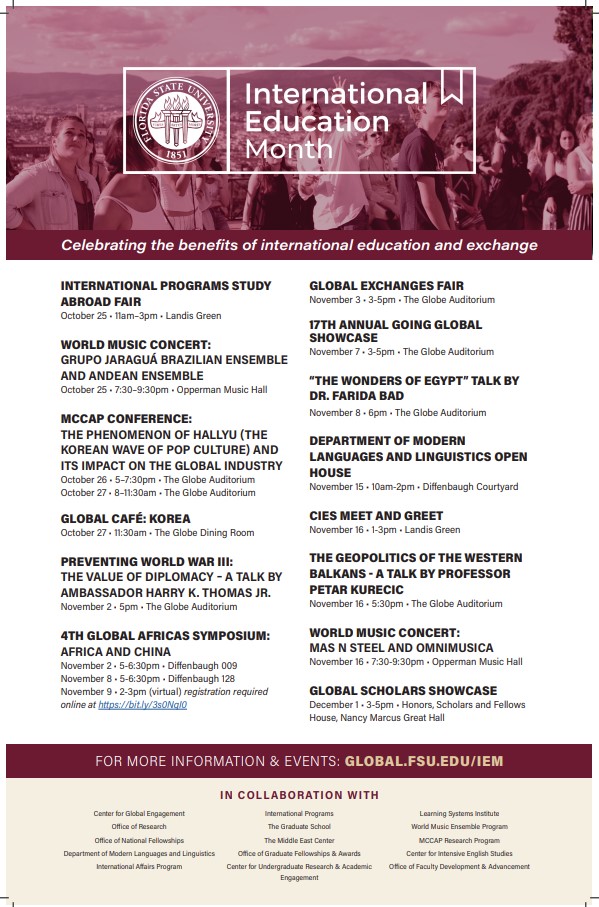 International Education Month at FSU 2023 University Announcements